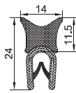 Dichtprofile, PVC/EPDM-Moosgummi, mit Stahlklemmband
