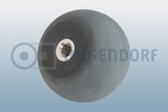 Rubber ball with metal insert